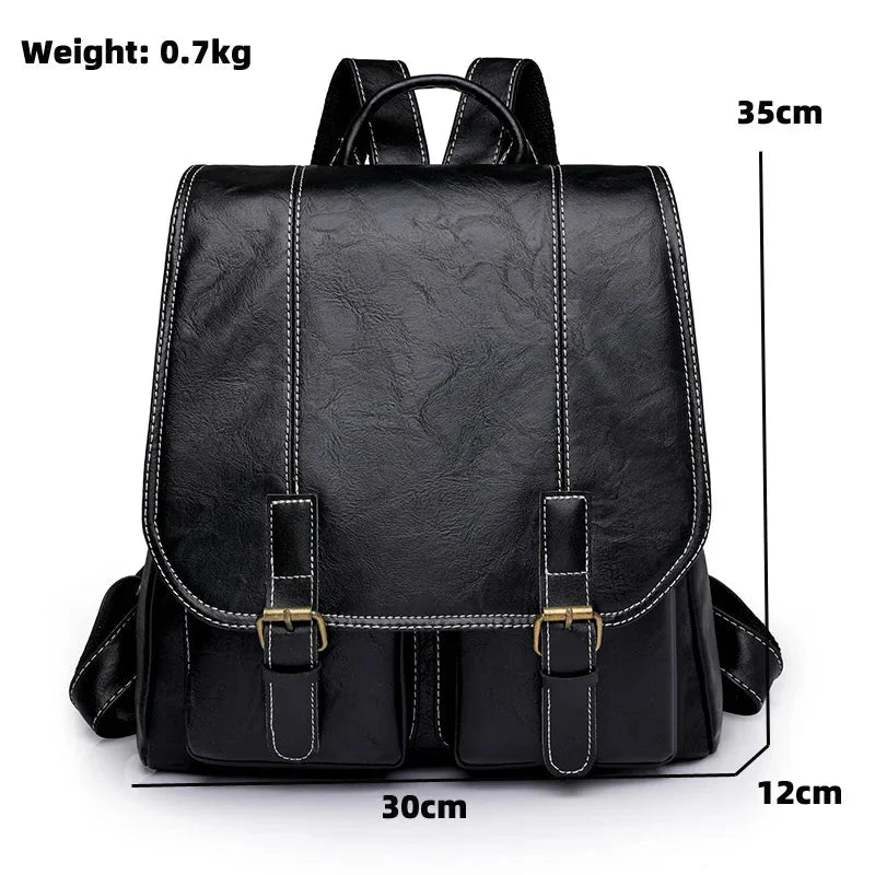 Soft Faux Leather Vintage Backpack Kawaii Side