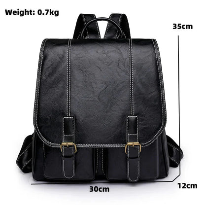 Soft Faux Leather Vintage Backpack Kawaii Side