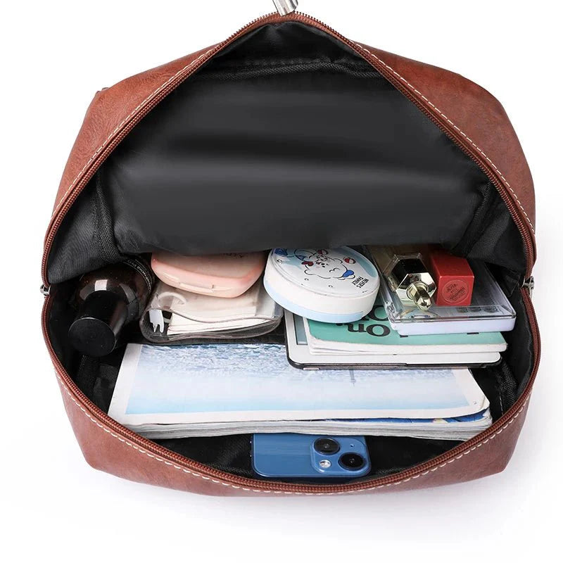 Soft Faux Leather Vintage Backpack Kawaii Side