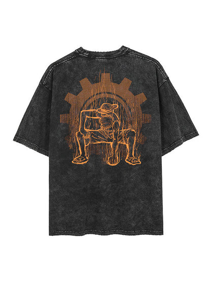 STRAW HAT LUFFY VINTAGE OVERSIZE TEE Kawaii Side