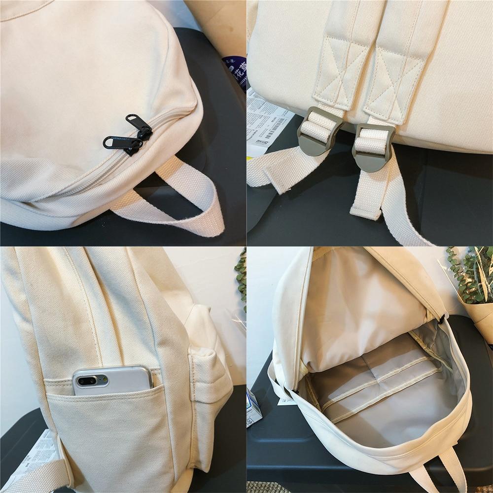 The Basic Canvas School Backpack Kawaii Side