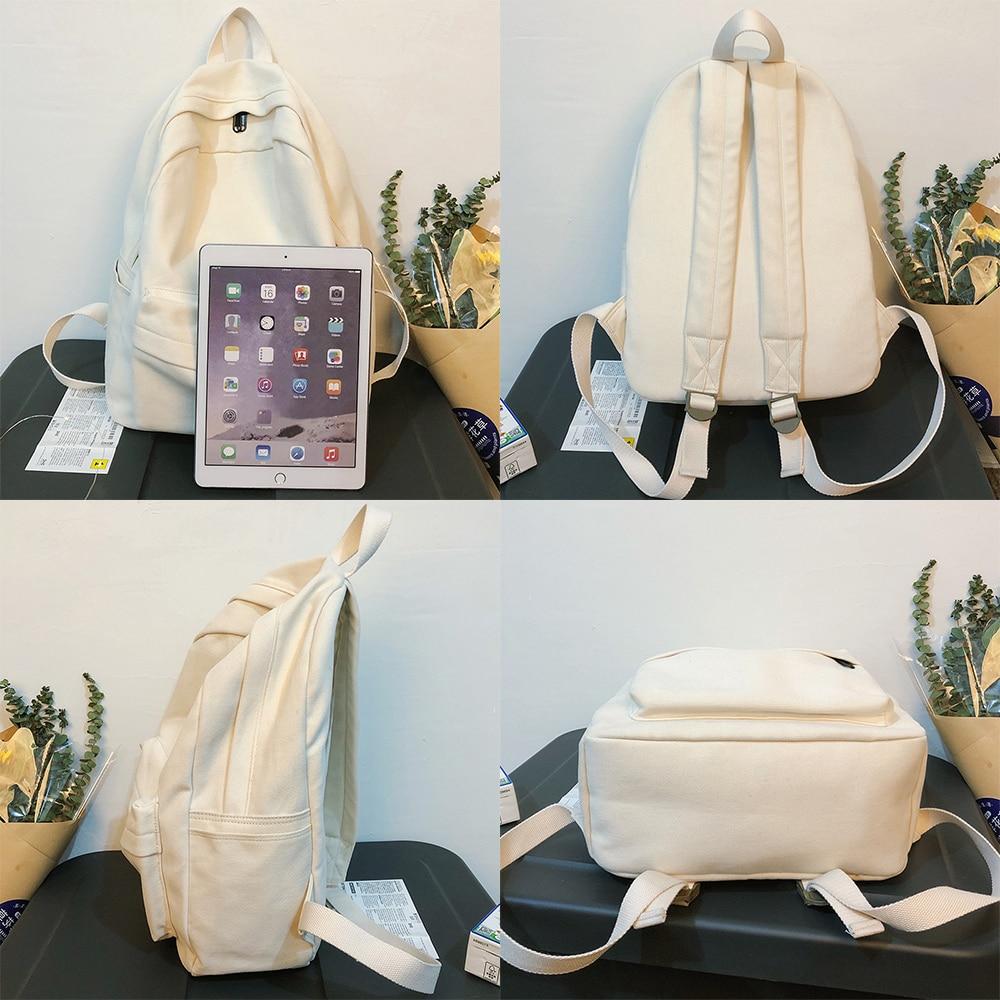 The Basic Canvas School Backpack Kawaii Side