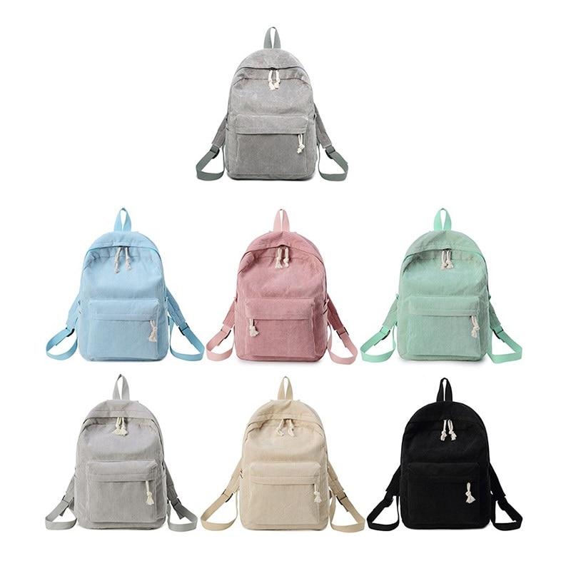 'The Corduroy' - Striped Corduroy Backpack Kawaii Side