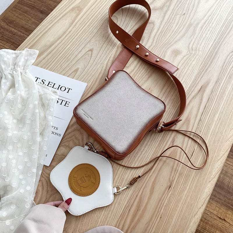 Toast PU Leather Crossbody Bag Kawaii Side
