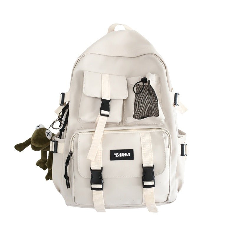 Triple-Pocket Waterproof School Backpack Kawaii Side
