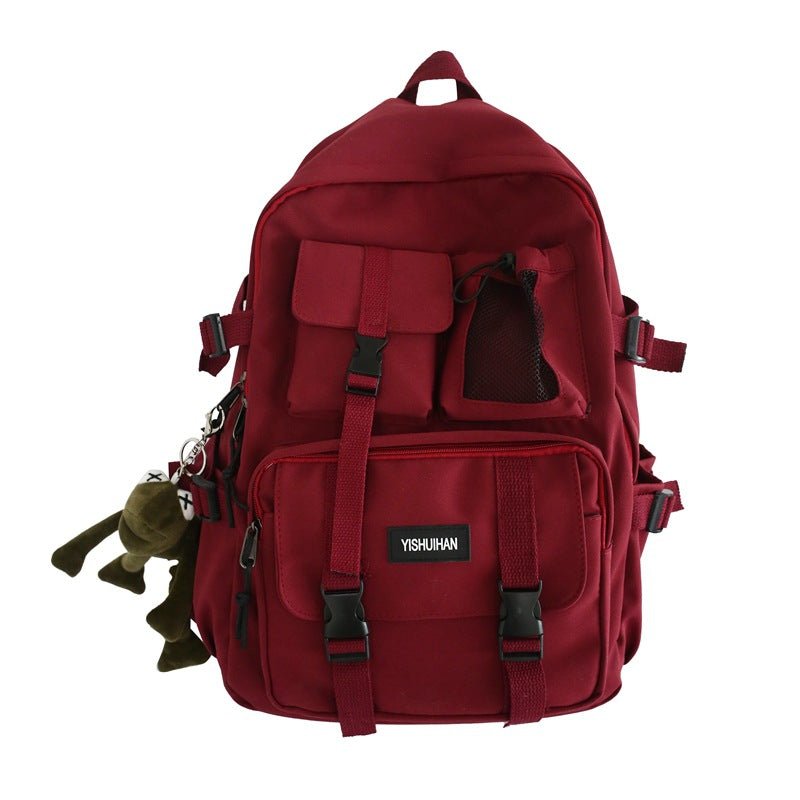 Triple-Pocket Waterproof School Backpack Kawaii Side