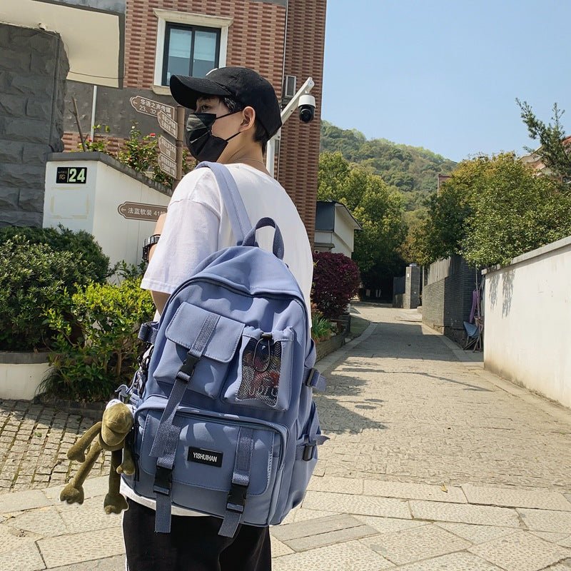 Triple-Pocket Waterproof School Backpack Kawaii Side