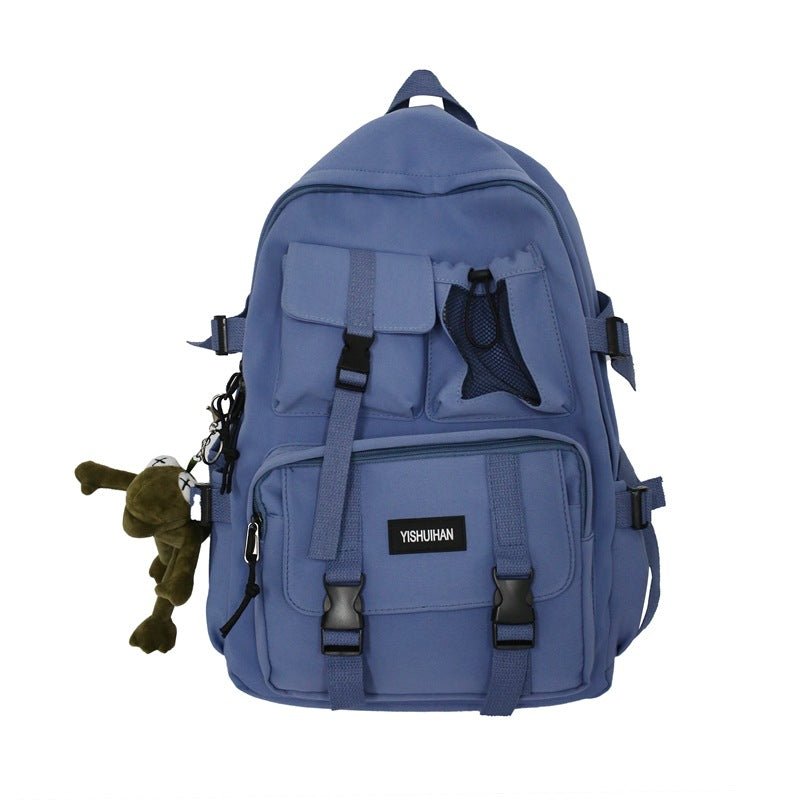 Triple-Pocket Waterproof School Backpack Kawaii Side