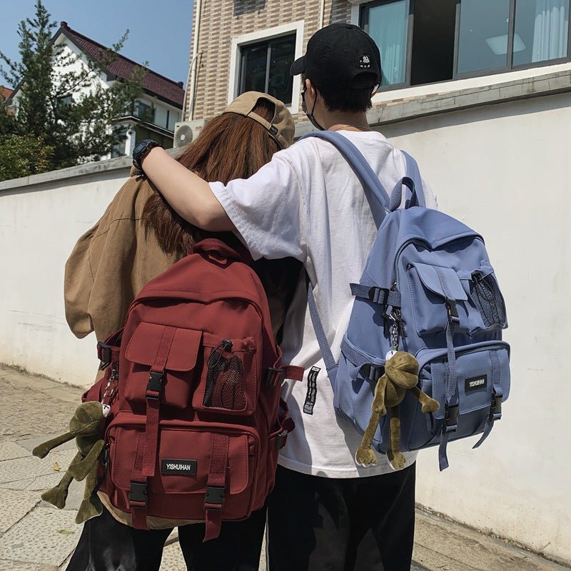 Triple-Pocket Waterproof School Backpack Kawaii Side