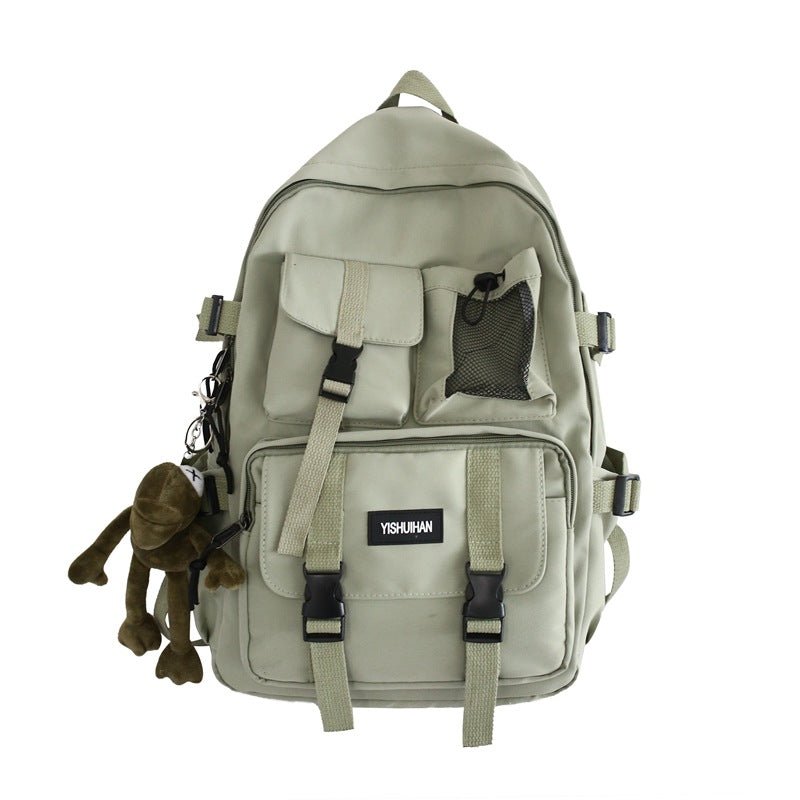 Triple-Pocket Waterproof School Backpack Kawaii Side