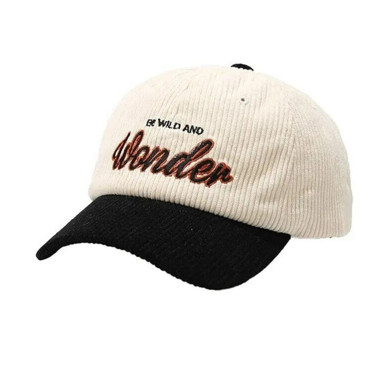 Vintage Letter Embroidered Corduroy Baseball Cap Candy Color Warm Winter Hats For Men Women Fresh Hip Hop Face Caps Bone Gorras GatoGeek 