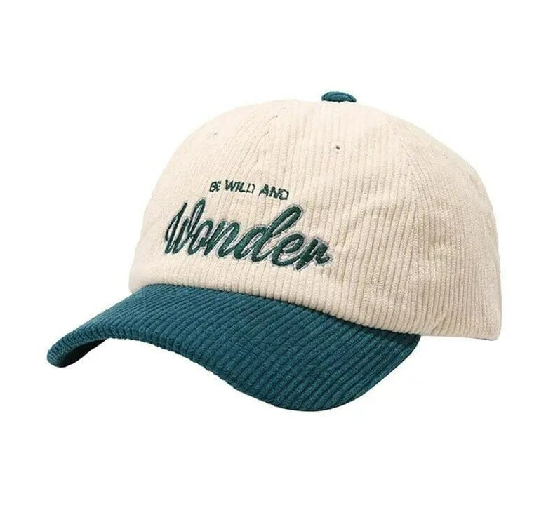Vintage Letter Embroidered Corduroy Baseball Cap Candy Color Warm Winter Hats For Men Women Fresh Hip Hop Face Caps Bone Gorras GatoGeek 