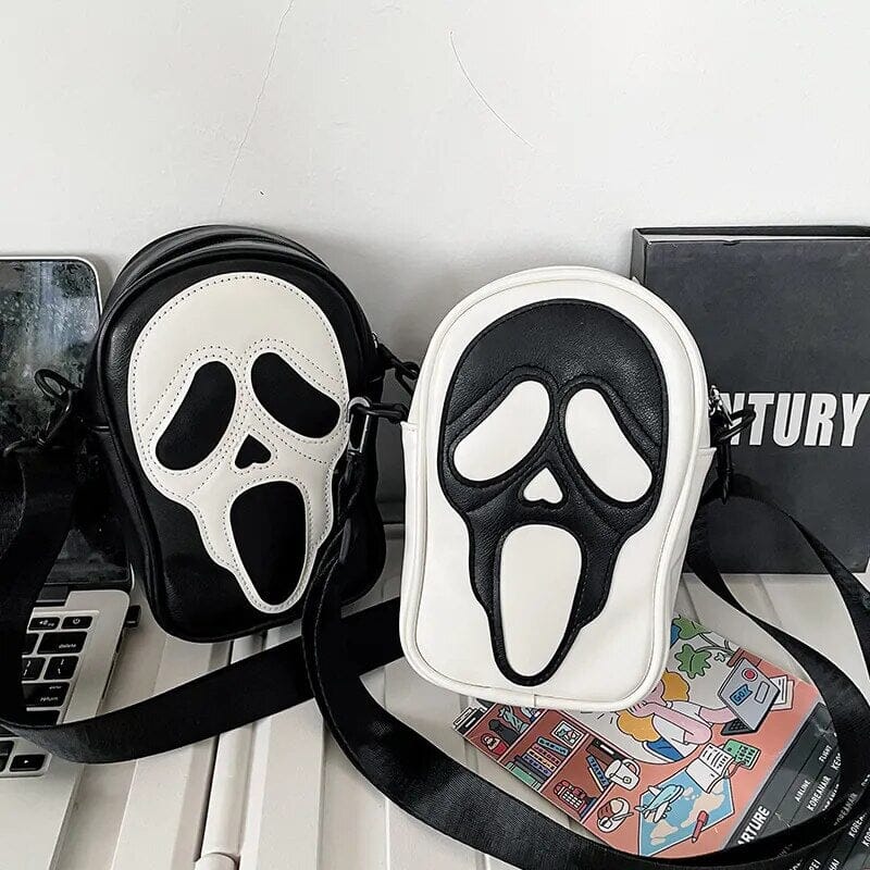 Y2K Vintage Korean Shoulder Underarm Funny Halloween Devil Ghost Tote Bag Ladies Bags Leather Purses Bagutte Pu Handbags Women GatoGeek 