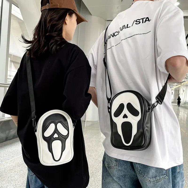 Y2K Vintage Korean Shoulder Underarm Funny Halloween Devil Ghost Tote Bag Ladies Bags Leather Purses Bagutte Pu Handbags Women GatoGeek 