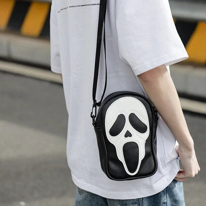 Y2K Vintage Korean Shoulder Underarm Funny Halloween Devil Ghost Tote Bag Ladies Bags Leather Purses Bagutte Pu Handbags Women GatoGeek Black 