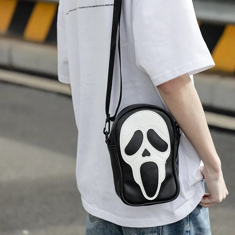 Y2K Vintage Korean Shoulder Underarm Funny Halloween Devil Ghost Tote Bag Ladies Bags Leather Purses Bagutte Pu Handbags Women GatoGeek Black 