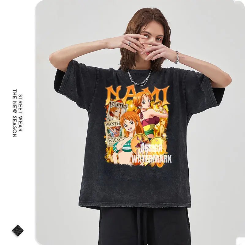 Anime Streetwear Vintage T-shirts - Kawaii Side